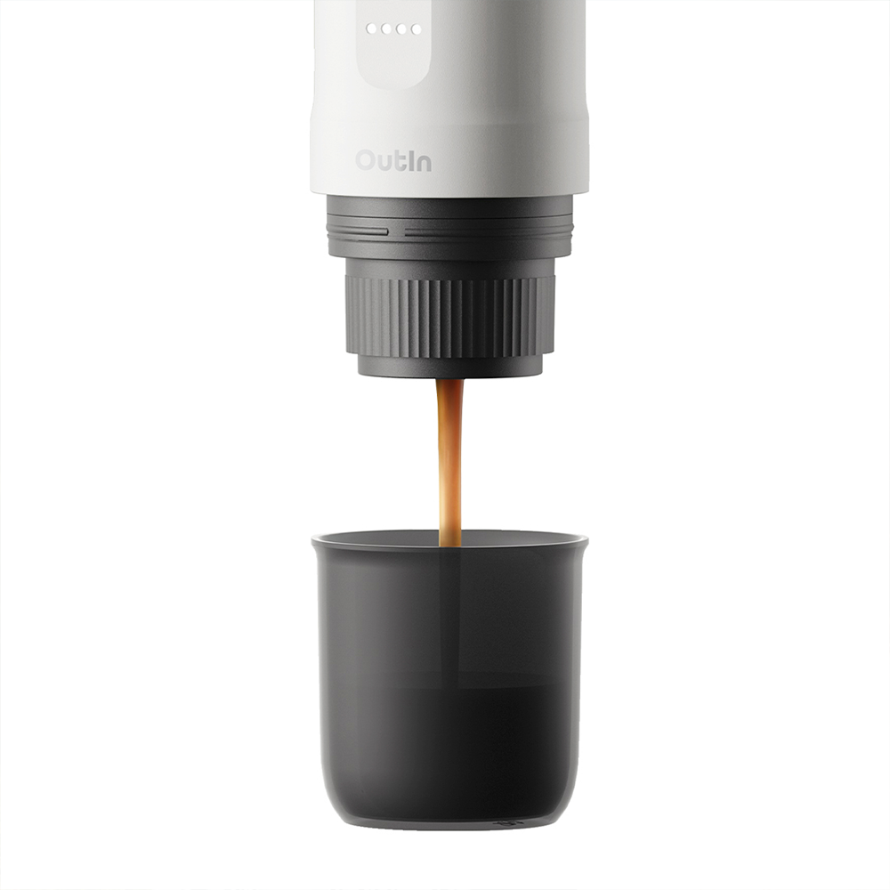Outin Nano tragbare Kaffeemaschine Perlweiß