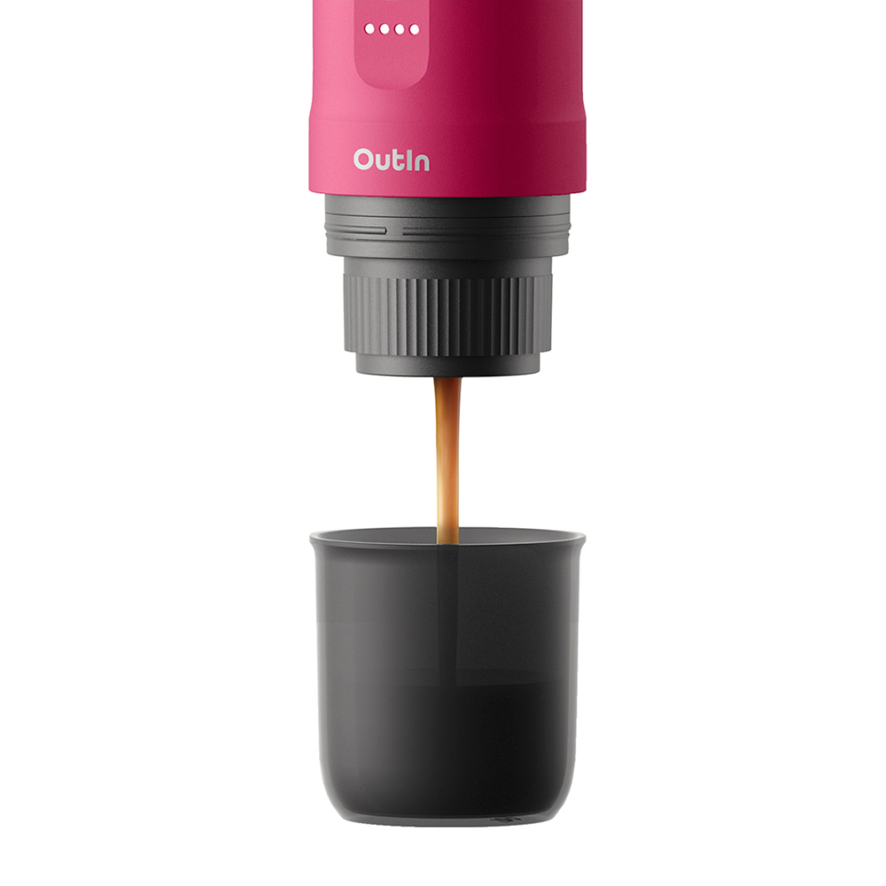 Outin Nano tragbare Kaffeemaschine Crimson Red