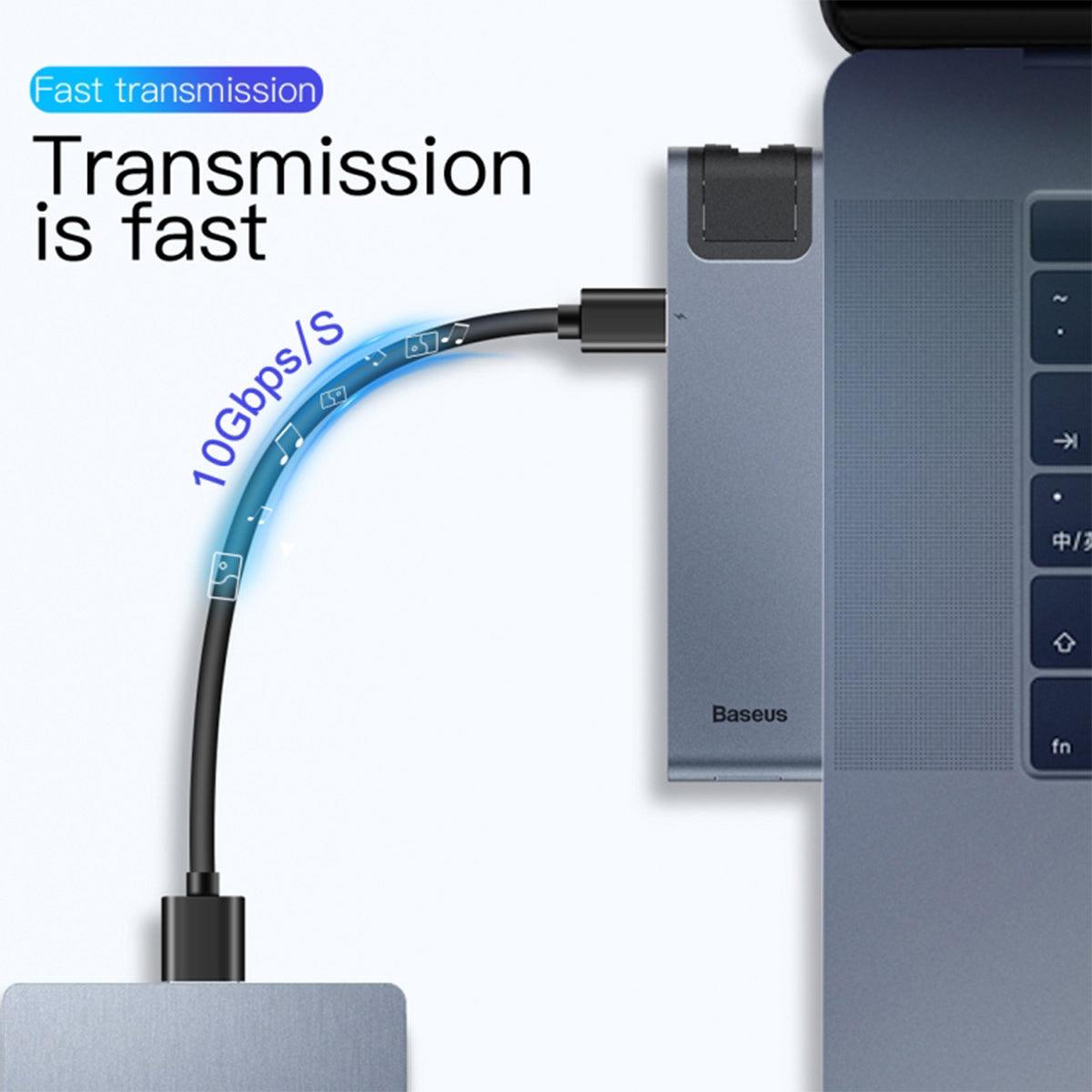 Baseus thunderbolt C+Pro 7-in-1 USB-C Hub with 2x USB 3.0 + HDMI + RJ45 + SD